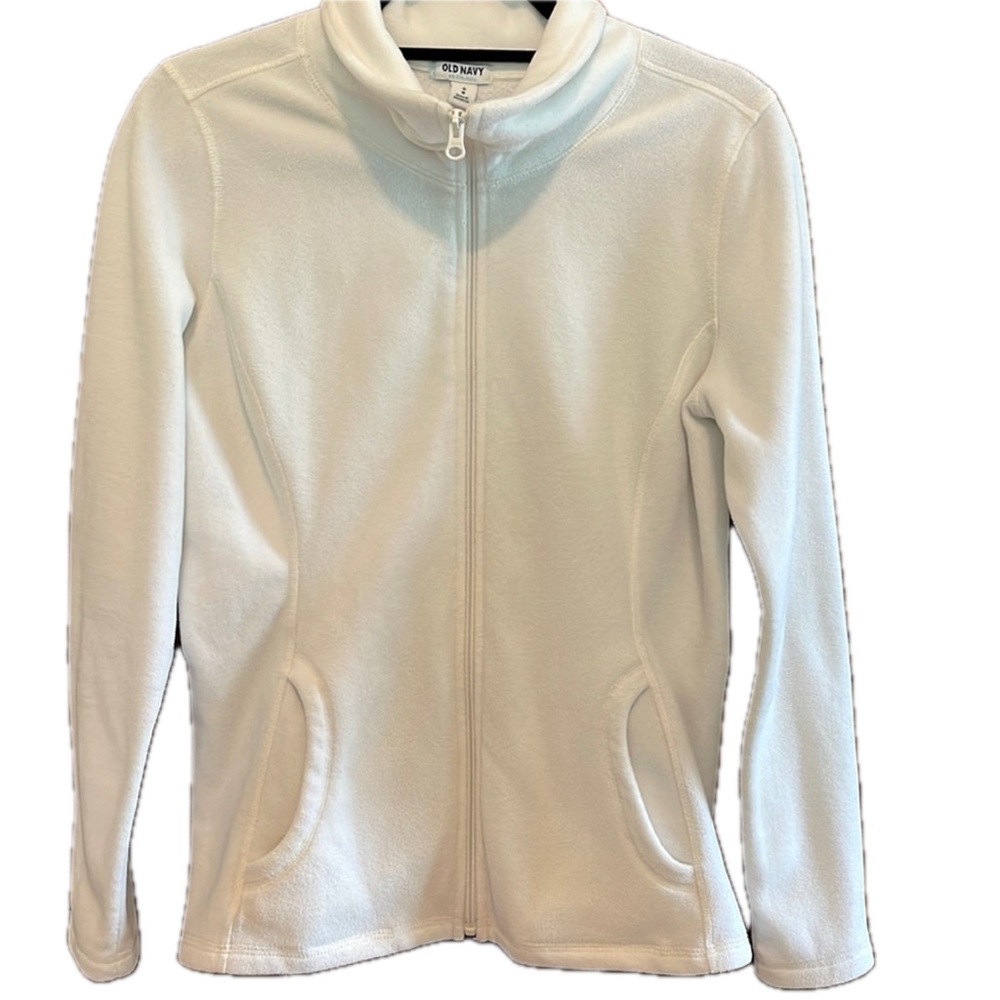 Old Navy Full zip micro fleece jacket Marshmallow White Medium